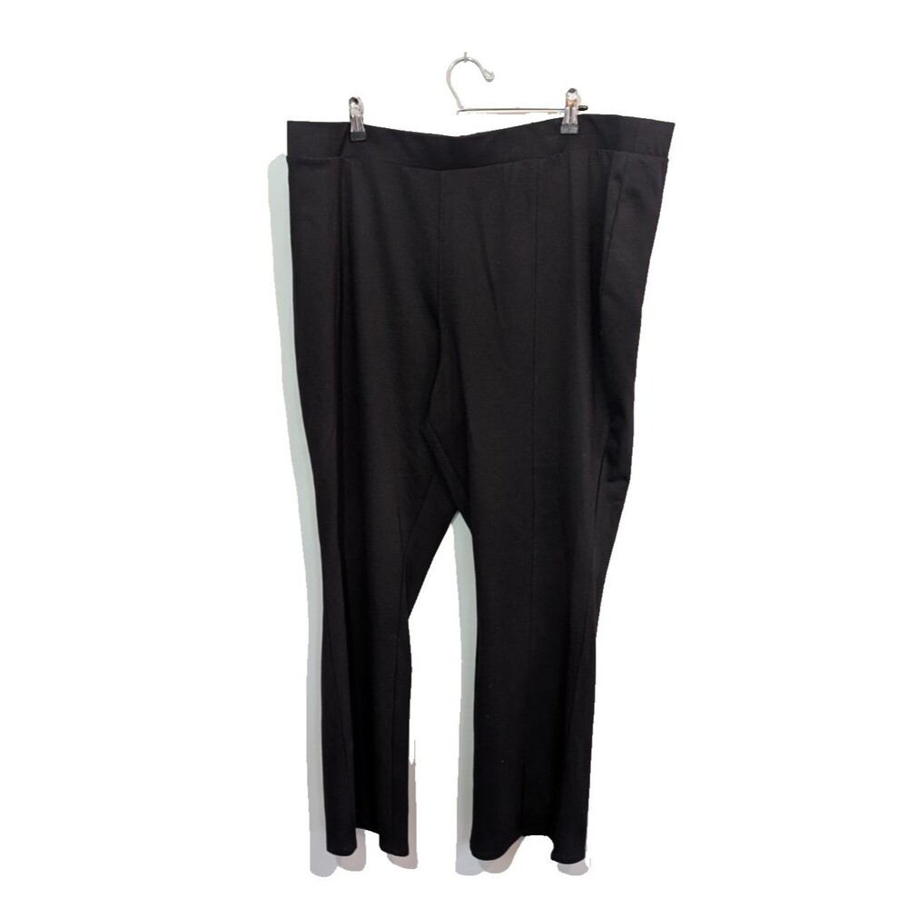 Ava & Viv Plus Size High Rise Split Front Ponte Pants Size 2x Black
